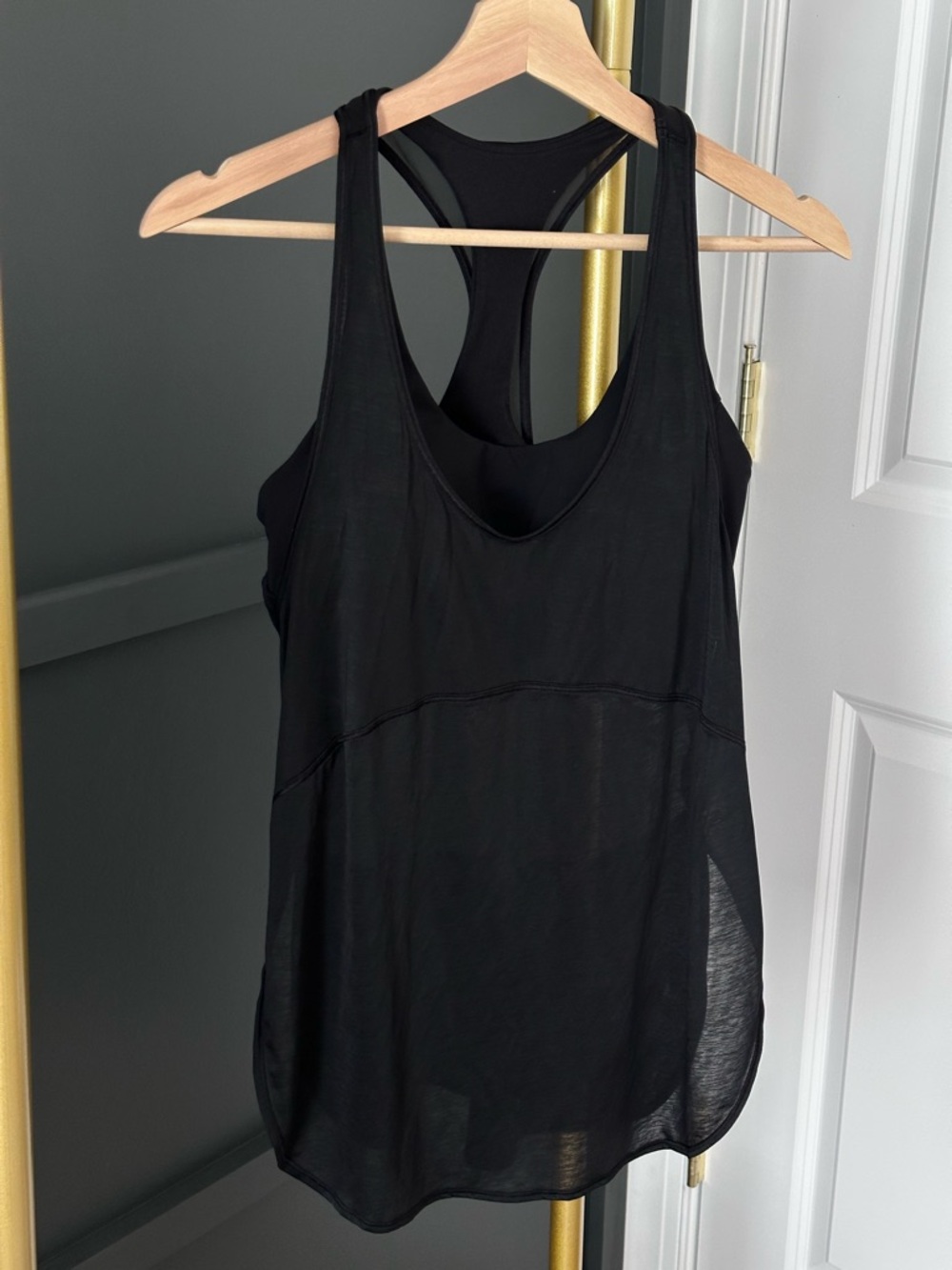 lululemon athletica Black Racerback Layered-Style Tank size 8